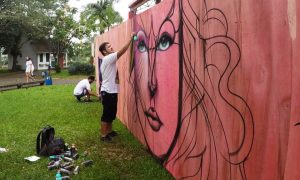 A arte de rua também esteve presente no primeiro Ocupa Praça