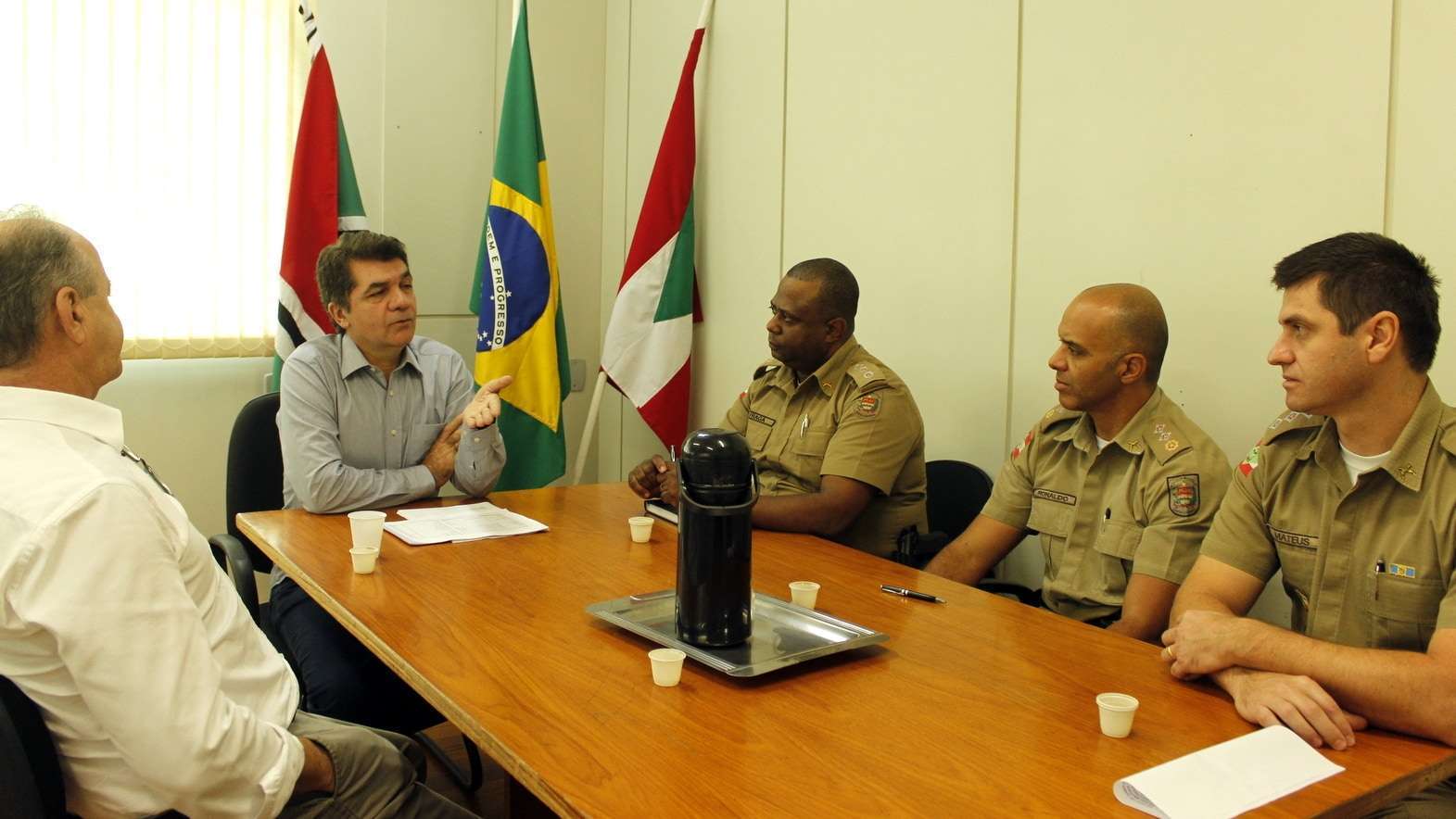 Reunião entre Prefeitura de Criciúma e PM Foto de Émerson Justo