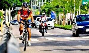 Ciclista e pedestre