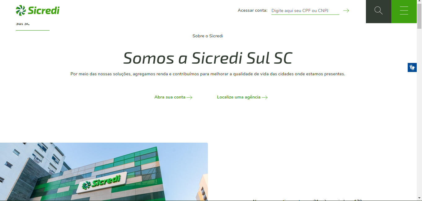 Imagem site Sicredi Sul SC