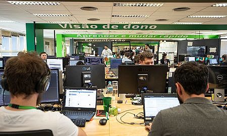 Um dos espaços utilizados na sede do Sicredi em Porto Alegre RS para interação com startups
