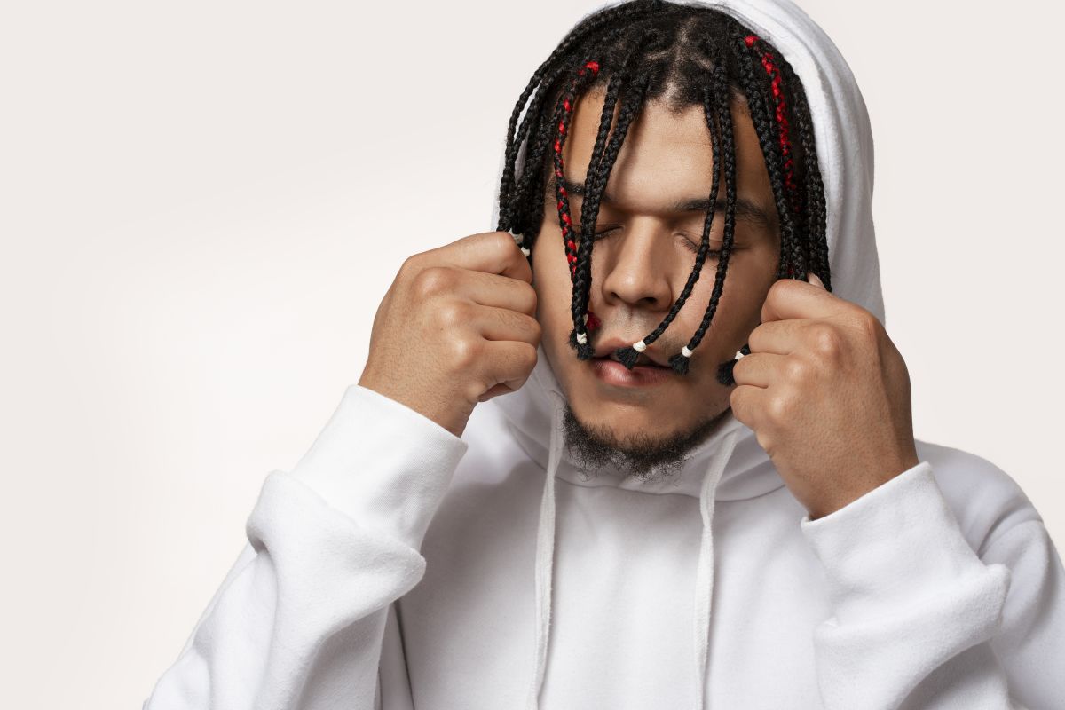 front view man with afro hairstyle