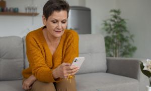woman wearing string finger reminder