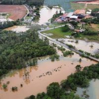 Após as chuvas, imagens aéreas evidenciam proporção dos alagamentos em Forquilhinha 7 chuva